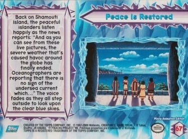 67 Peace Is Restored Topps Pokémon The Movie 2000 back