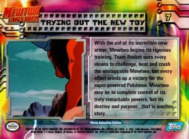 7 Trying Out The New Toy Topps Pokémon The First Movie bcak