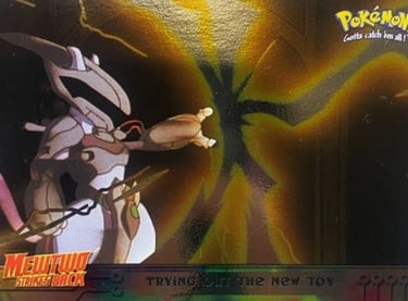 7 Trying Out The New Toy Topps Pokémon The First Movie silver foil