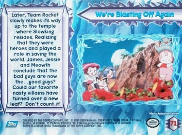 71 We're Blasting Off Again Topps Pokémon The Movie 2000 back