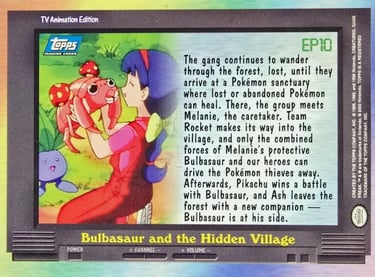 EP10 Bulbasaur and the Hidden Village Topps Pokémon series 2 US back