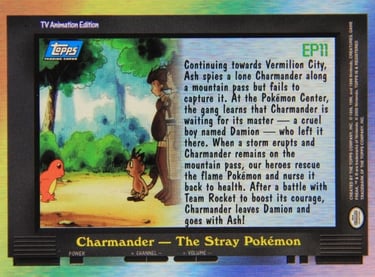 EP11 Charmander - The Stray Pokémon Topps Pokémon series 2 US back