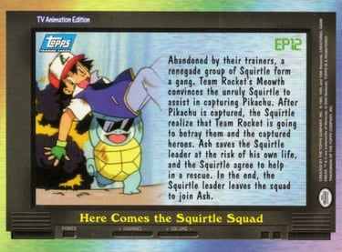 EP12 Here Comes the Squirtle Squad Topps Pokémon series 2 US back