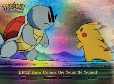 EP12 Here Comes the Squirtle Squad Topps Pokémon series 2 US rainbow foil
