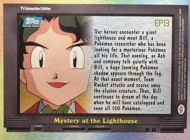 EP13 Mystery at the Lighthouse Topps Pokémon series 2 US back