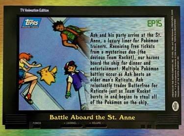 EP15 Battle Aboard the St. Anne Topps Pokémon series 2 US back