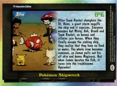 EP16 Pokémon Shipwreck Topps Pokémon series 2 US back