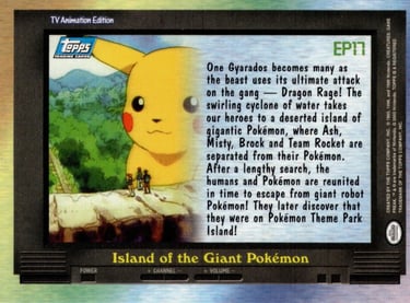 EP17 Island of the Giant Pokémon Topps Pokémon series 2 US back