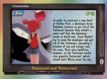 EP18 Tentacool and Tentacruel Topps Pokémon series 2 US back