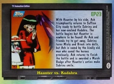 EP23 Haunter vs Kadabra Topps Pokémon series 2 US back