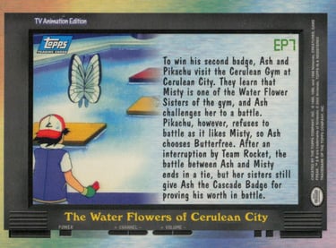 EP7 The Water Flowers of Cerulean City Topps Pokémon series 2 US back
