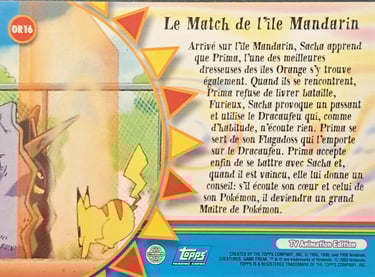 OR16 Le Match de l'île Mandarin topps série 2