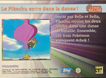 Snaps13 Le Pikachu entre dans la danse ! topps série 3 Jotho