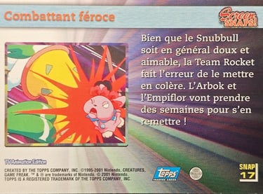 Snaps17 Combattant féroce topps série 3 Jotho