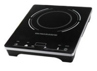 A duplicate black induction cooktop with a single heating element and touch controls at the front.