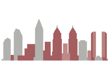 Shadow outline of downtown San Diego