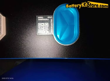 detail of prismatic LiFePO4 battery cells