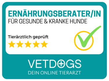 Siegel Ernährungsberaterin für gesunde und kranke Hunde von Vetdogs