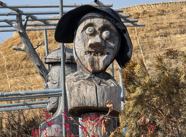 Wooden carving at Hahoe Village