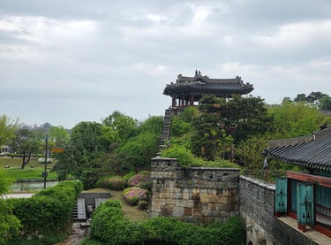 Wall and pavilion view