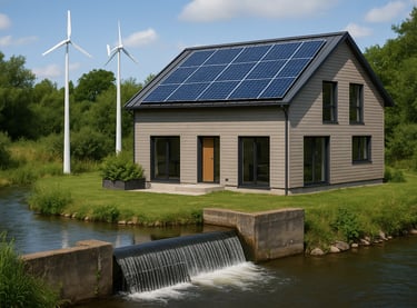 Maison autonome en énergie pour la journée mondiale de l'energie.