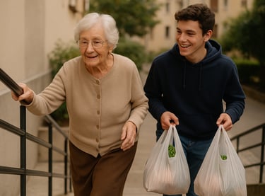 Journée de la gentillesse - Aider la voisine