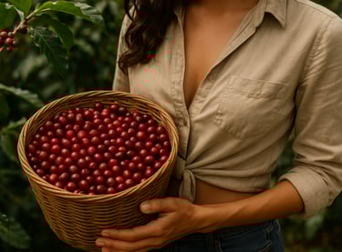 Café fraîchement cueilli - Journée mondiale du café.