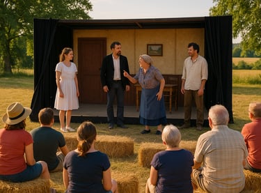 Artistes en représentation pour la journée internationale des artistes.