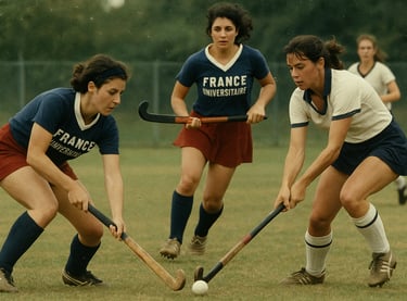 match de hockey universitaire féminin pour la journée internationale du sport universitaire.