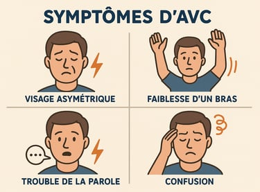 Illustration symptômes d'AVC - Journée mondiale des AVC