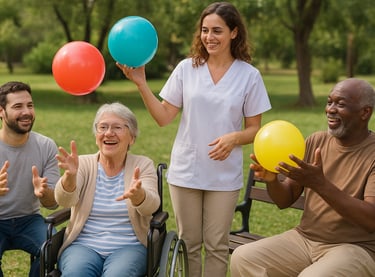 groupe à l'extérieur - journée mondiale de l'ergothérapie