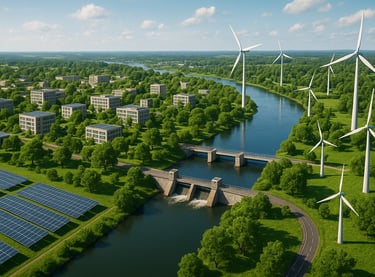 Ville durable vue du ciel - Journée mondiale des villes