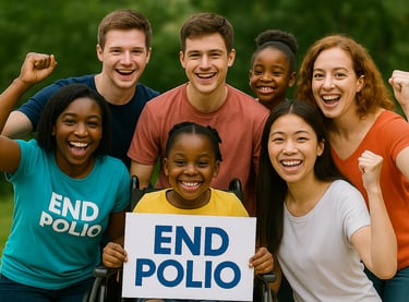 Photo de groupe - journée mondiale de lutte contre la polio