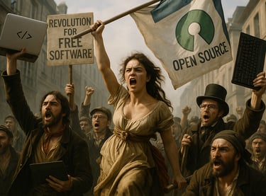 Révolution pour la liberté des logiciels - Illustration pour la journée du logiciel libre. 