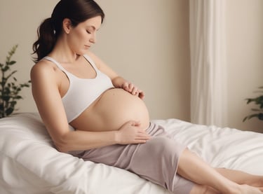 a woman in a white dress is laying on a bed