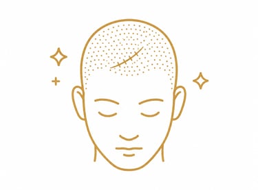 icône camouflage des cicatrices du scalp par micropigmentation cehez Medi Kiss Dermaclinic à Bruxell