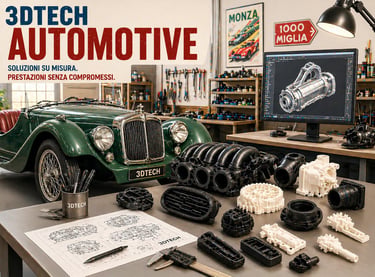 Componenti automobilistici personalizzati stampati in 3D