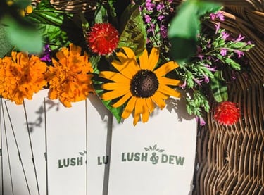 seed packets with blooming flowers.