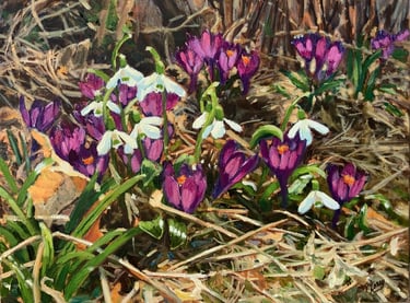 SNOW DROPS - Painting by Mary Morey