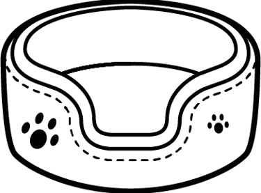 An icon of of a pet dog bed.