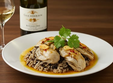 a plate of food with a glass of wine and a bottle of wine