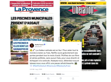 front-page headlines and tweets on water-related news