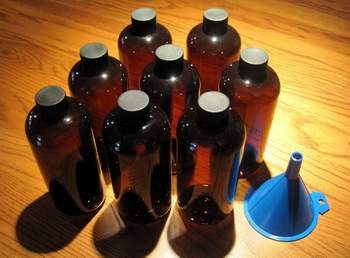 (8) 16 oz. PET amber bottles approved for colloidal silver storage