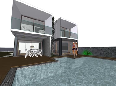 Moradia na Aroeira. Imagem tridimensional do Projeto de Arquitetura.