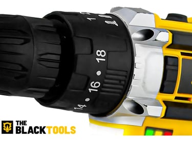 a drillet with a black and yellow tool
