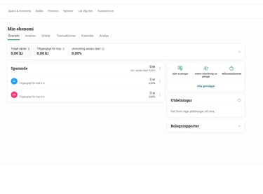 Avanzas konto första gÄngen inloggad