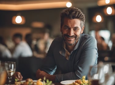 brown and white food on black ceramic plate