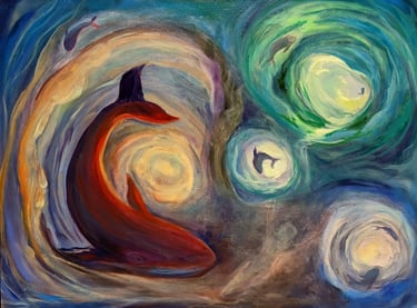 whales guiding souls home