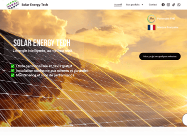 Aperçu d’une réalisation IT Consulting : création du site vitrine Solar Energy Tech pour une entrepr