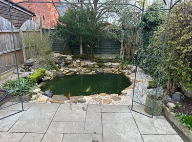 around pond makeover Scunthorpe